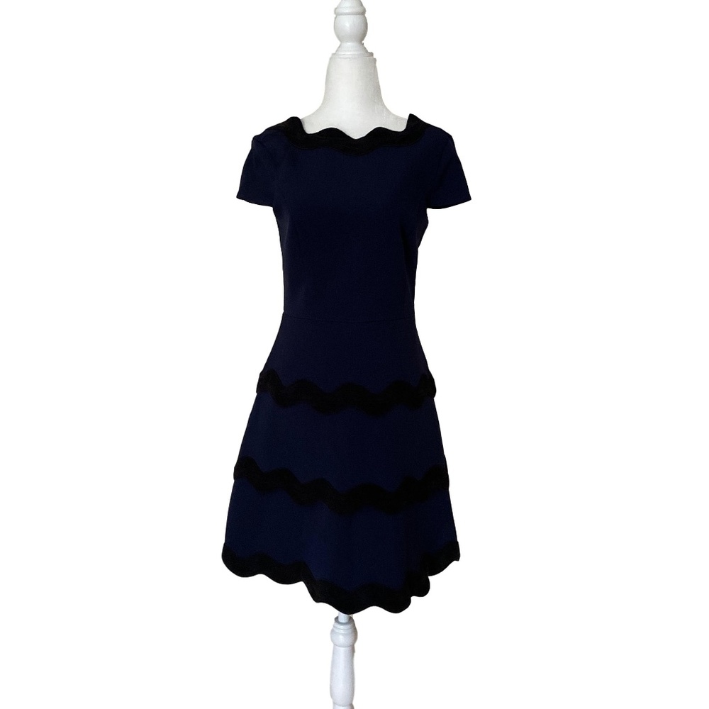 Sail to Sable Cap Sleeve Tiered Ric Rac Dress